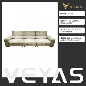Sillón Reclinable Moderno de Cuero Genuino Ecológico con Control Remoto Inteligente, Conjunto Ergonómico de 3 Asientos con Respaldo Alto y Ajustable VY32 Moderno Ele - Product Image 6