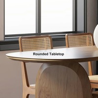 Ensemble de table à manger ovale en bois massif nordique moderne avec 4 chaises, table à manger en bois 6 places, meubles pour salle à manger et restaurant