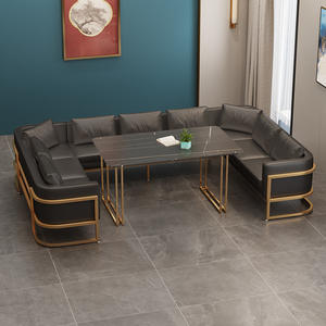 Salle de réception Zone de négociation Cabine de réception Bar Musique Restaurant Studio Table à manger et chaises modernes avec cheveux de sable - Product Image 4