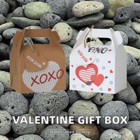 Boîtes en papier kraft rigide faites à la main pour cadeaux de mariage sur le thème de la Saint-Valentin, fermeture magnétique, poignée, doublure en éponge, logo personnalisé, cœur, nourriture