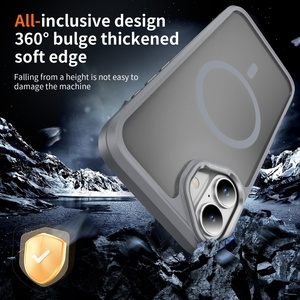 Coque de téléphone givrée translucide pour <span class=keywords><strong>iPhone</strong></span> 17 Air 16 Pro Max 15 14 13 <span class=keywords><strong>12</strong></span> Plus 11, en TPU+PC, mate, magnétique, compatible avec la recharge sans fil - Product Image 4