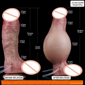 ORALSX Innovative Design Inflatable Squirting <b>Dildo</b> Big Anal <b>Dildo</b> Vagina G Spot Prostate Stimulator Silicone Cock for Women - Product Image 2