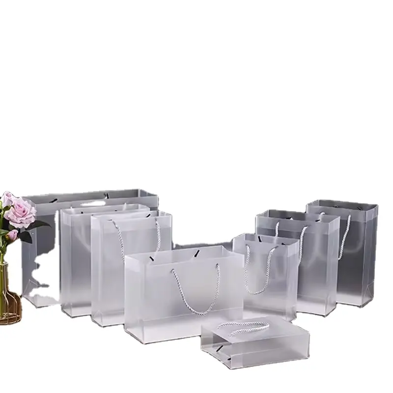 Sacolas plásticas transparentes baratas com alça sacola de PVC transparente reutilizável para saco de sabonete de prato