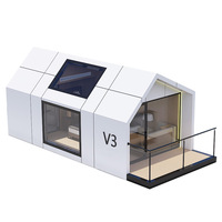 Capsule spatiale de type maison d'hôtes pour attraction touristique, bâtiment préfabriqué Apple à double étage, villa aquatique mobile Modèle V3