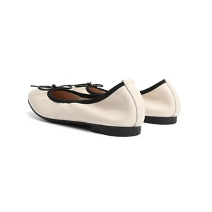 Zapatos de vestir planos con lazo de cuero de grano completo para <span class=keywords><strong>mujer</strong></span>, de gama alta, nuevos estilos, al por mayor - Product Image 4