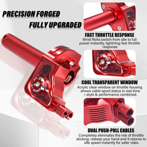 Poignées d'accélérateur de moto 22 mm en alliage d'aluminium CNC avec traitement anti-oxydation, grande vis d'huile et couvercle de poignée, accessoires de moto - Product Image 2