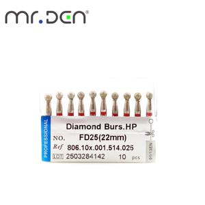 Mr Den Custom MD25 22mm frese dentarie diamantate per manipolo ad alta velocità lucidatura frese di alta qualità Set Kit di frese dentali per metallo - Product Image 1