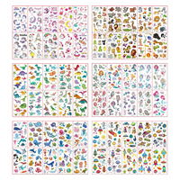 Autocollants de tatouage temporaires imperméables pour enfants, motifs mignons de dinosaures et animaux, pour le visage et le poignet, idéaux pour les fêtes d'anniversaire des enfants