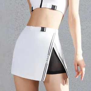 Custom Sexy Girls Tennis Dress Tummy Control Sports Wear Adjustable Waist Slimming White Girls' Tennis Skirts For Women