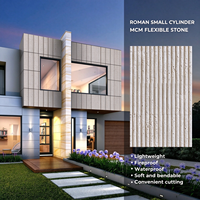 Revêtement mural léger en pierre flexible MCM en argile modifiée, carreaux cylindriques romains pour murs intérieurs décoratifs et villas extérieures