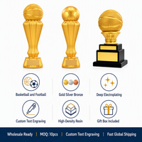 Trofeo de Baloncesto de Resina Personalizado con Acabado en Oro, Plata y Bronce, Premio de Campeón Personalizado, Regalo para Torneos al por Mayor