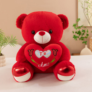 Boneka Beruang Teddy Lucu Custom OEM ODM dengan Sweater, Mainan Hewan Boneka Plush Lembut Berkualitas Tinggi, Boneka Beruang dengan Pita untuk Hari Valentine - Product Image 5