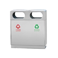 Poubelles métalliques d'extérieur Poubelles en acier inoxydable Poubelles à double recyclage