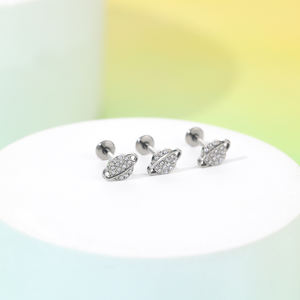 Titane Interne Fileté Saturne Planète Boucles D'oreilles Pave Set CZ <span class=keywords><strong>Titan</strong></span> Goujons Dos Plat Oreille Tragus Cartilage Goujons - Product Image 2