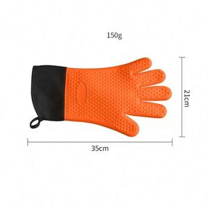 Guantes de Silicona Resistentes al Calor al por Mayor, Guantes de Cocina de Algodón para Barbacoa, Guantes para Horno y Microondas, Guantes Resistentes al Calor - Product Image 5