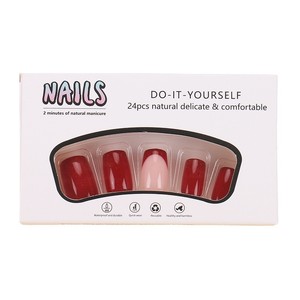 เคล็ดลับการทำเล็บฝรั่งเศสแบบข้ามพรมแดนตกแต่งได้ผิวสีนู้ดสีแดงขนาดใหญ่สวมใส่ได้ - Product Image 5