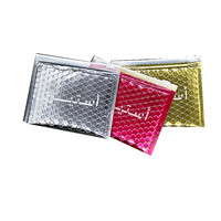 Nouveaux sacs d'expédition en polyéthylène transparents à fermeture éclair, sacs d'expédition thermiques isolés holographiques en polyéthylène à bulles, sacs d'expédition pour maquillage