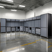 Etabli de garage en métal acier personnalisable avec armoire à outils à tiroirs pour poste de travail d'atelier et banc d'établi