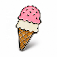 Lot de Pins Personnalisés Thème Alimentaire : Cornet de Glace, Donut, Tasse à Café – Plaqué Argent – Cadeau pour Amateurs de Cuisine – Vente en Gros – Fabricant de Pins en Émail Souple