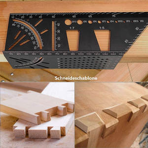 Ángulo de inglete 3D <span class=keywords><strong>regla</strong></span> de ángulo de aleación de aluminio <span class=keywords><strong>regla</strong></span> de medida cuadrada de carpintería herramienta de medida de ángulo de 90 grados combinación cuadrada - Product Image 6