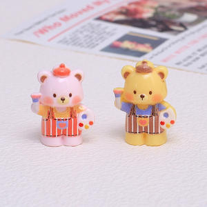 Miniature 3D en résine pour décoration <span class=keywords><strong>de</strong></span> table <span class=keywords><strong>de</strong></span> maquillage, figurine <span class=keywords><strong>de</strong></span> dessin animé mignonne (peintre, infirmière, chef, ours en peluche), pour bricolage et décoration <span class=keywords><strong>de</strong></span> tasse à eau - Product Image 4