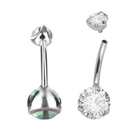 Nouveau piercing de nombril en alliage de titane F136 à trois griffes, avec griffes internes et base en arc