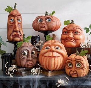 Halloween drô<span class=keywords><strong>le</strong></span> citrouille décoration extérieure fantôme fête citrouille Six <span class=keywords><strong>bizarre</strong></span> café résine artisanat - Product Image 1
