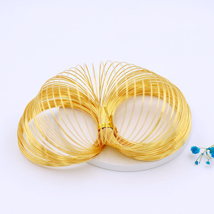 Fil de fer à mémoire de forme couleur or véritable 18K, accessoires DIY pour la fabrication de bijoux, fil pour perles, 0,6*60mm, bracelet et bague en or 14K - Product Image 3