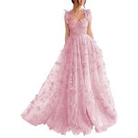 Robe de soirée pour femme, robe de fête, robe de bal, robe de soirée, vert clair, col cœur, coupe trapèze, papillon
