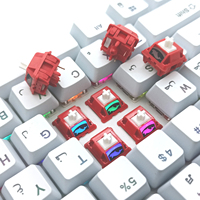 Tecsee Interrupteurs de Noël Rouge Blanc Boîtier Père Noël/Elk/Lapin Interrupteurs de clavier mécaniques