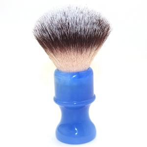 Pinceau à raser en poils synthétiques et en poils <span class=keywords><strong>de</strong></span> <span class=keywords><strong>blaireau</strong></span> avec manche en résine bleue personnalisé avec logo JDK pour homme - Product Image 1