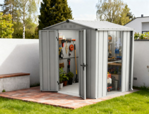 Nouveau design d'<span class=keywords><strong>abri</strong></span> de <span class=keywords><strong>jardin</strong></span> préfabriqué en métal avec fenêtre latérale transparente - Product Image 2