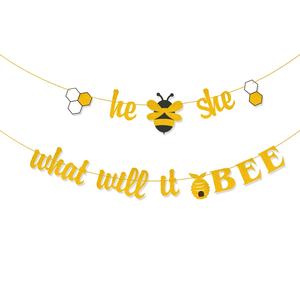 Kit de fournitures pour fête prénatale fabriqués à l'aide de l'abeille, ballons, banderoles, ballons, pour révéler le genre de l'enfant, décoration, bannière, 22 pièces - Product Image 4