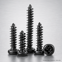 Vis autotaraudeuse à tête fraisée micro Phillips à pointe acérée en zinc oxydé noir M0.8 M1 M2 M3 M4 M6, qualité OEM personnalisée de précision