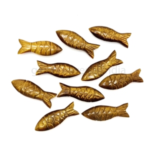 Pendentif en Pierre Naturelle Œil de Tigre Forme Poisson 25mm 8mm Sculpté à la Main, Pierre Précieuse en Vrac, Breloque, Prix de Gros, Fabrication de Bijoux en Gros - Product Image 1
