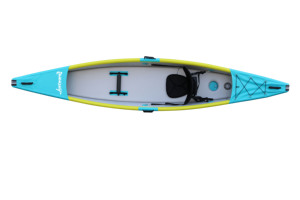 Kayak Gonfiabile Blu per 2 Adulti, Personalizzabile con Logo, con Anima in Drop Stitch, per Fiume, Pesca, 2 Persone, in PVC - Product Image 3