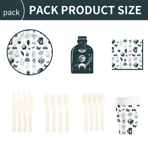 DAMAI Halloween Party Supplies Party Disposable Tableware Set Birthday Favor for Halloween Party Halloween Paper Plates Napkins - Product Image 6