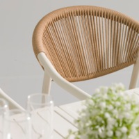 Fauteuil en rotin tressé PE pour terrasse, balcon, bord de piscine, café, structure en aluminium, résistant aux intempéries, mobilier d'extérieur