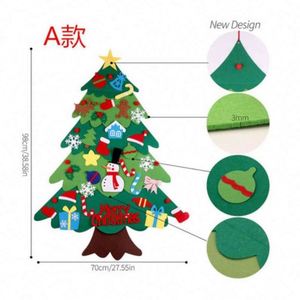 New DIY 3D Felt Christmas <b>Tree</b> Set with <b>LED</b> String <b>Lights</b> Wall Hanging Kids Gift for Christmas <b>Tree</b> Decoration - Product Image 3