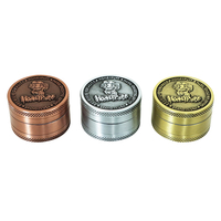 Honeypuff 40mm 3 pièces en alliage de zinc, moulin à herbes, moulin à fumer avec dents en forme, logo personnalisé, broyeur à herbes, accessoires pour fumer