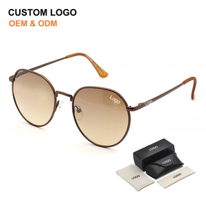 Hot Selling Retro Round Frames Metal Sun Glasses Shades with High Quality Unisex Custom Logo Sunglasses for Women Men - Product Image 1