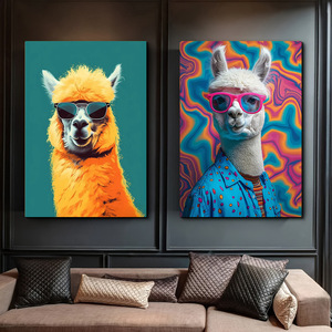 Cao cấp vải sơn nhà máy tùy chỉnh Scandinavian phong cách Alpaca phòng khách trang trí lối vào treo bức tranh động vật - Product Image 4