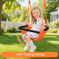 ROPECUBE Balançoire en corde tressée à la main en forme de U, cordes en polyester réglables, capacité de charge de 150 kg, respirante, anti-collision, pour l'intérieur et l'extérieur