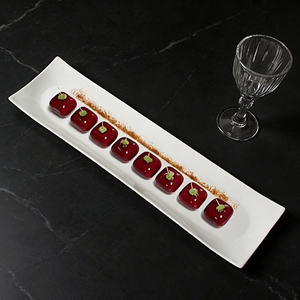 Pratos de Jantar de Porcelana Ecológica com Logo Personalizado, Pratos Retangulares para Restaurantes e Festas, Louças Estilo Japonês - Product Image 2