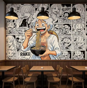 วอลล์เปเปอร์ภาพจิตรกรรมฝาผนังลูฟี่การ์ตูนญี่ปุ่นสำหรับตกแต่งร้านอาหารราเมง - Product Image 3