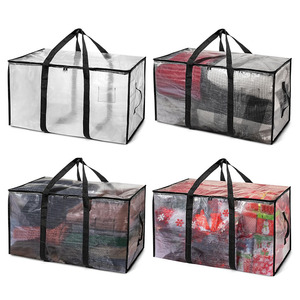 Chất Lượng Cao Bán Buôn Quá Khổ Trong Suốt PP Dệt Di Chuyển Túi Tái Sử Dụng Lưu Trữ Di Động Túi Hành Lý Cho Di Chuyển Và Du Lịch - Product Image 1