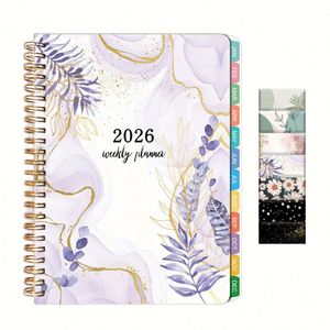Customizable logo A5 Hardcover Planner Notebook PVC Spiral Binding Thread Sewing Coil Loose-<b>Leaf</b> Paper for School Gift - Product Image 1