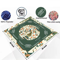 Tapis de mahjong pratique antidérapant de 30x30 pouces, housse de table de jeu imperméable et lavable pour soirée de mahjong et protection de table