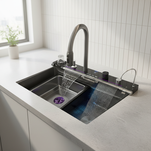 Évier de cuisine simple en acier inoxydable SUS304 brossé <span class=keywords><strong>avec</strong></span> robinet - Product Image 5
