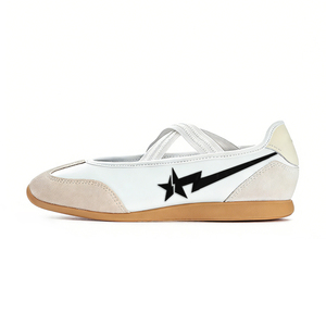 Sneakers da Balletto Personalizzate per <span class=keywords><strong>Donna</strong></span>, Suola Sottile, Stile Casual Sportivo Mary Jane, in Vera Pelle Scamosciata - Product Image 1
